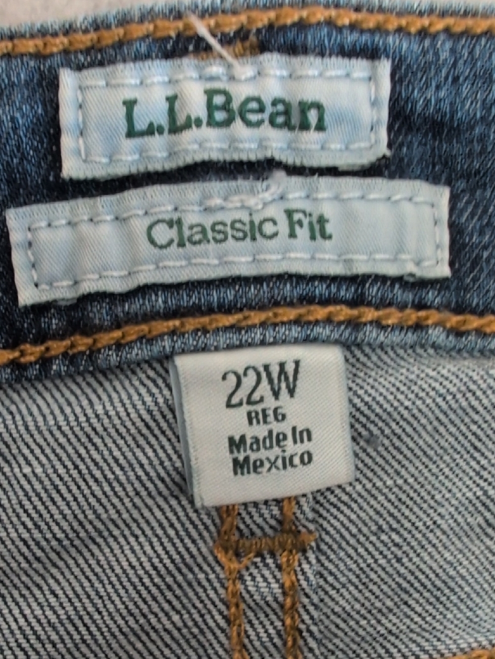 L.L. Bean Indigo Straight Jeans Plus Size Classic Timeless Retro Stonewashed - Picture 4 of 9